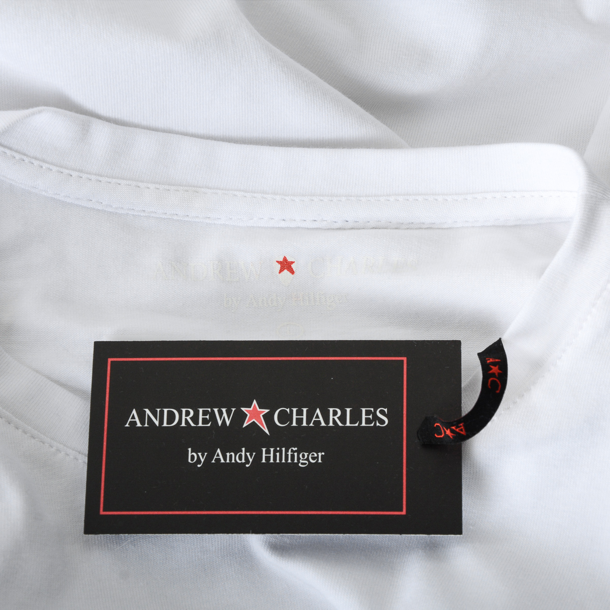 Andrew Charles T-shirt da uomo a maniche corte con scollo rotondo, bianca KEITA