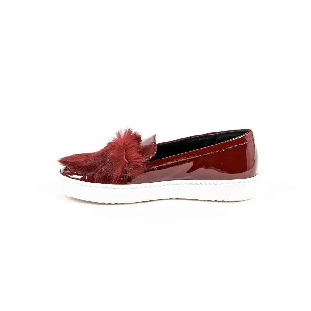 V 1969 Italia Womens Slip On Sneaker 312095 VER BORDEAUX-PELO BORDEAUX