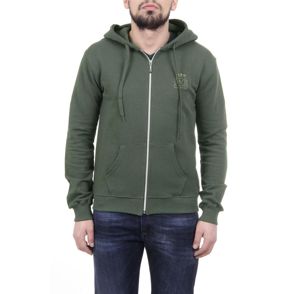 Felpa con cappuccio da uomo V 1969 Italia con cerniera ART. 4468 VERDE MILITARE
