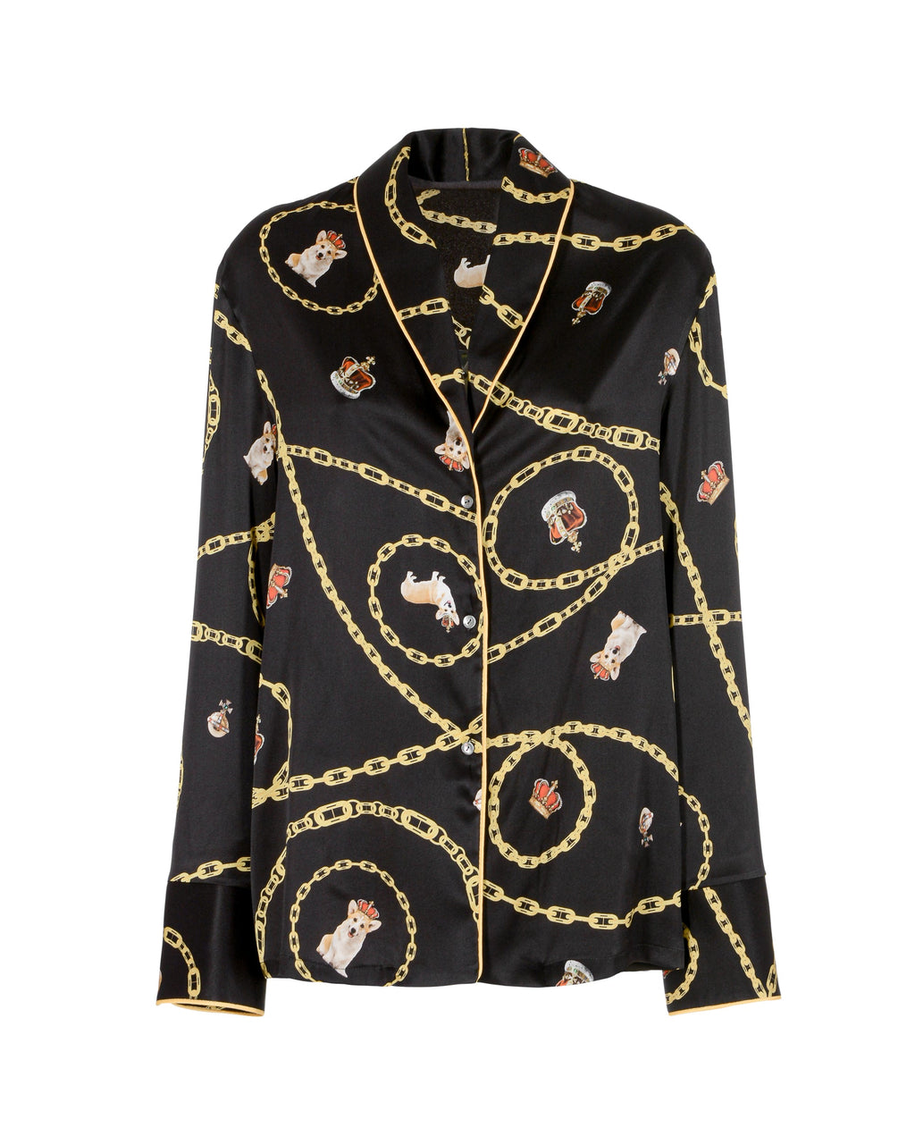 Pigiama in seta Queen's Jubilee - Nero