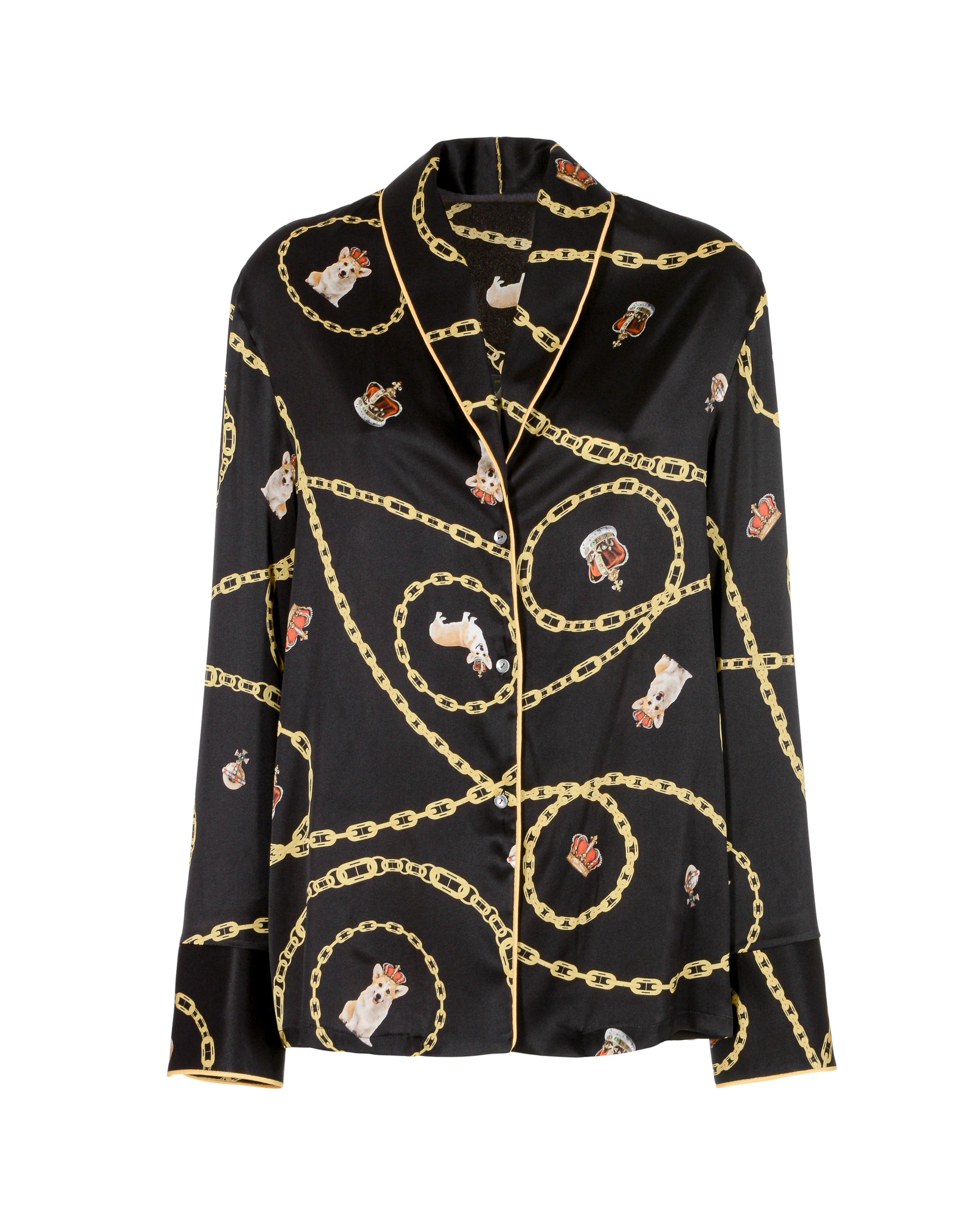 Pigiama in seta Queen's Jubilee - Nero
