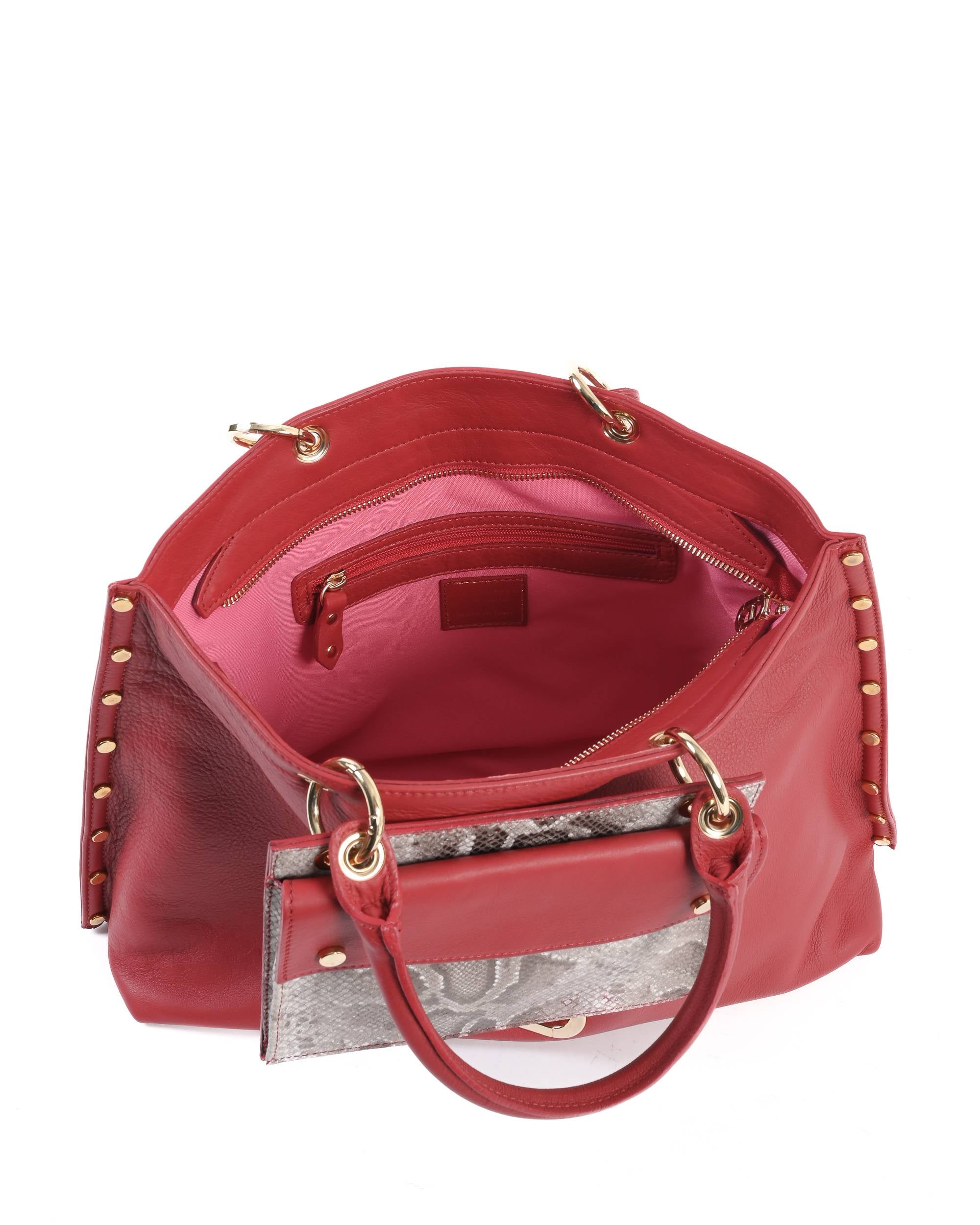 Borsa Donna Dee Ocleppo GM2000 MIAMI PITONE ROSSO ROCCIA