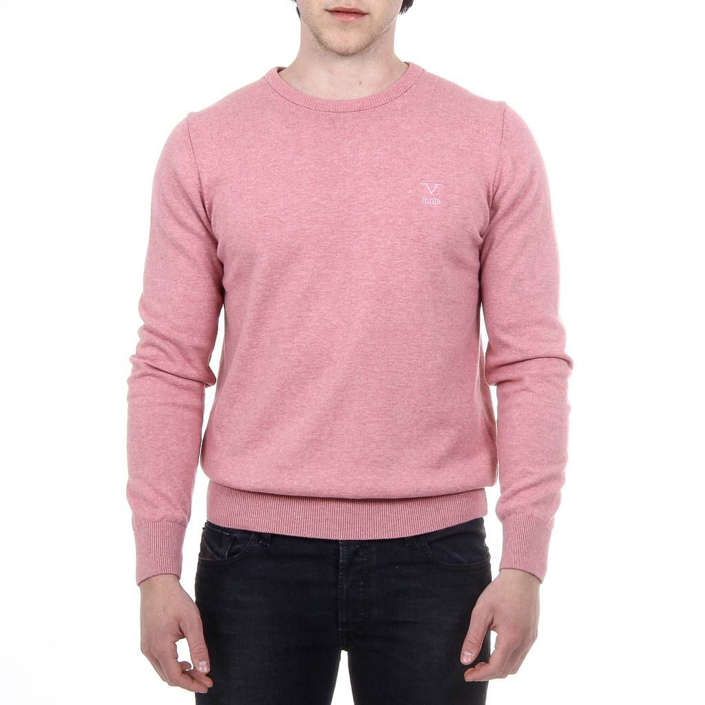 V 1969 Italia Maglione da uomo a maniche lunghe con scollo tondo