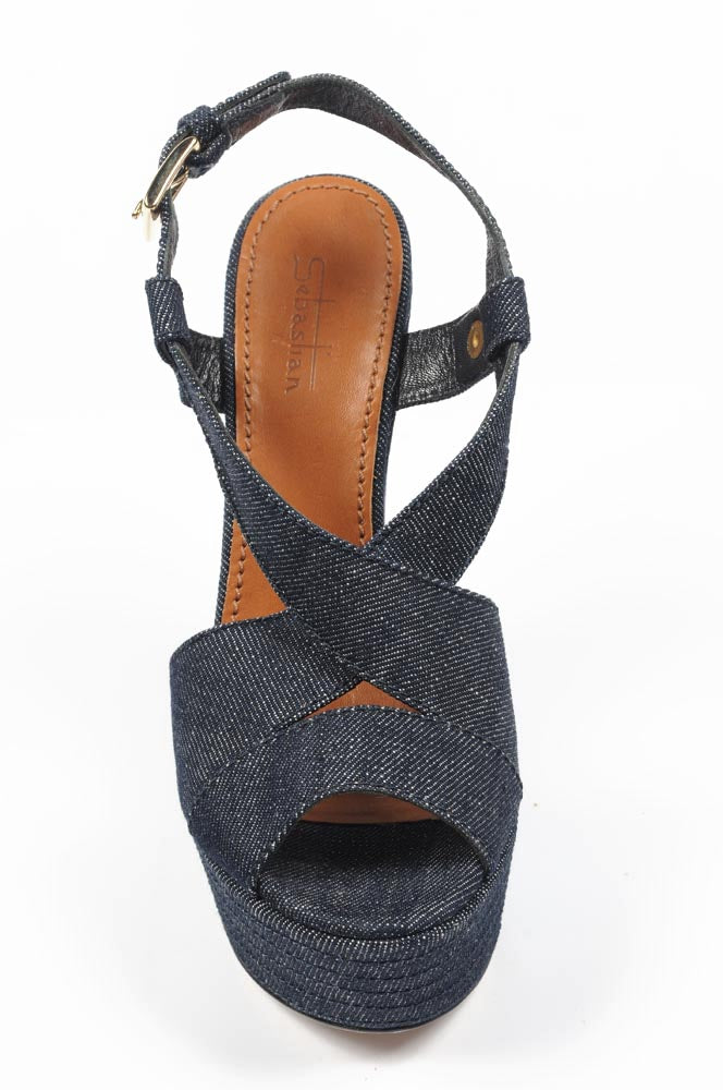 Sebastian Milano sandalo espadrillas da donna con zeppa S5309 JEANS VALIVO