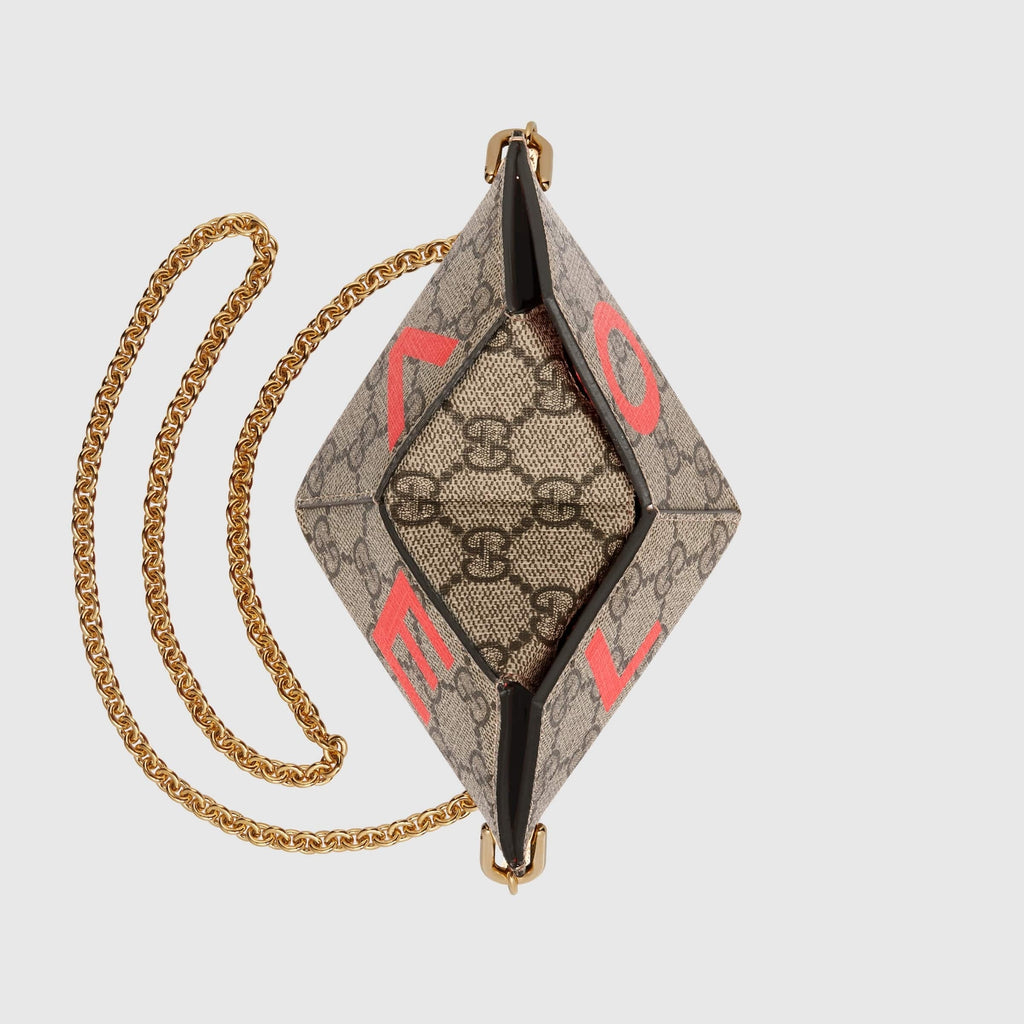 Gucci GG Supreme Monogram San Valentino marrone rosso