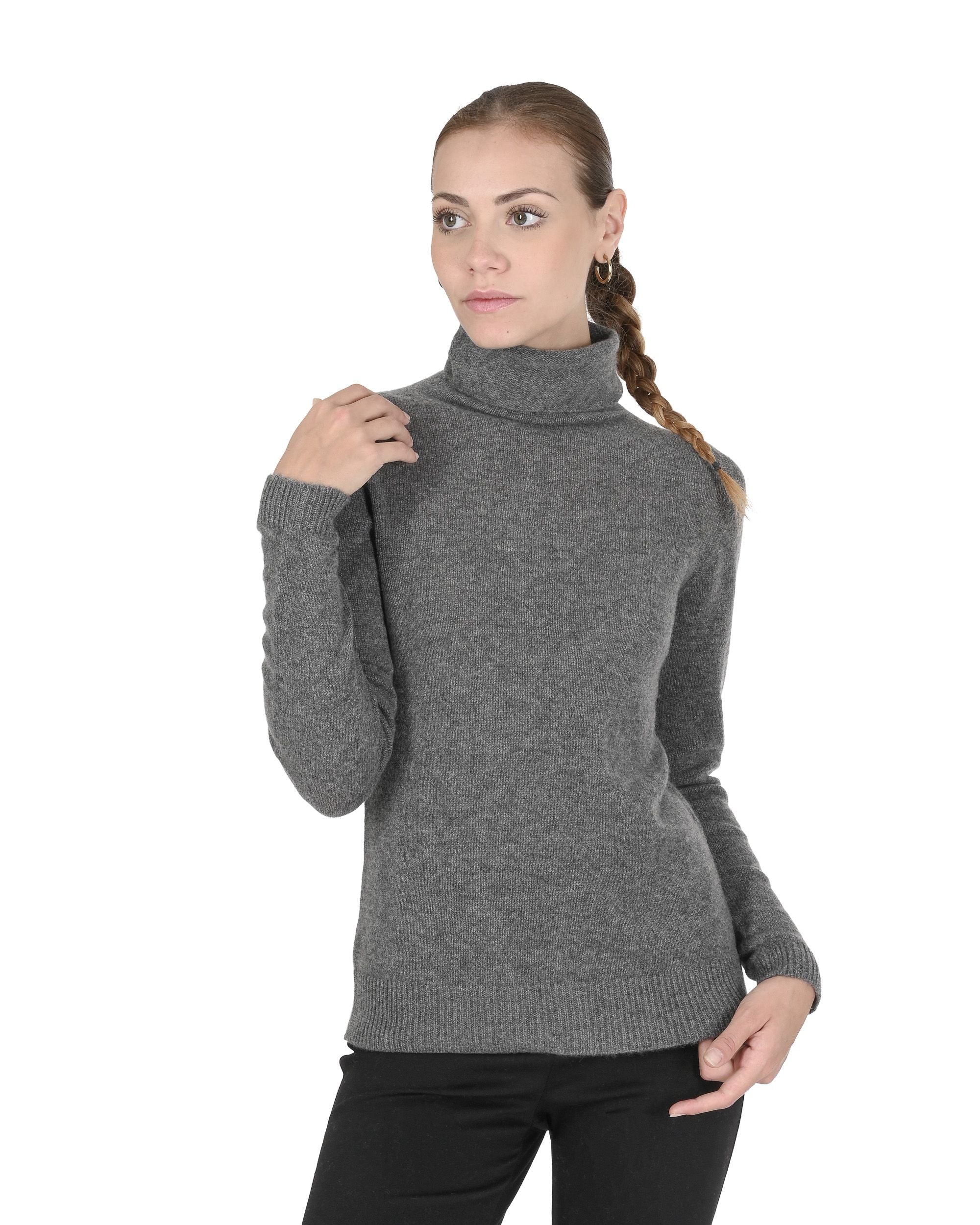 Maglione dolcevita da donna in cashmere Crown of Edinburgh COE 0021 SMOG