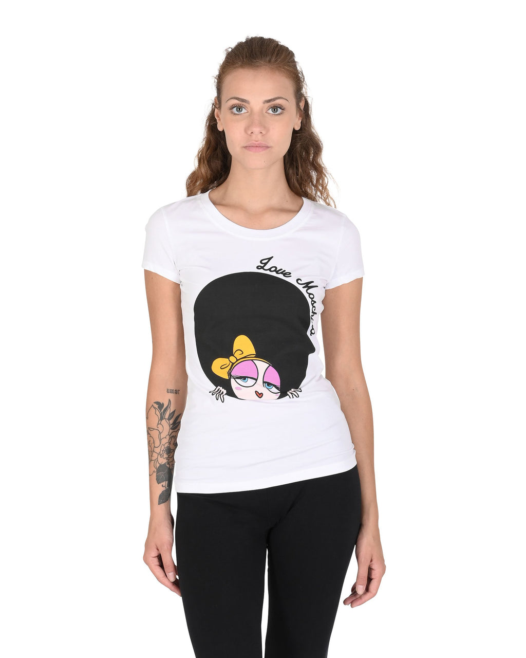 T-shirt da donna Love Moschino W 4 B19 4Z E 2065 A00 BIANCO OTTICO