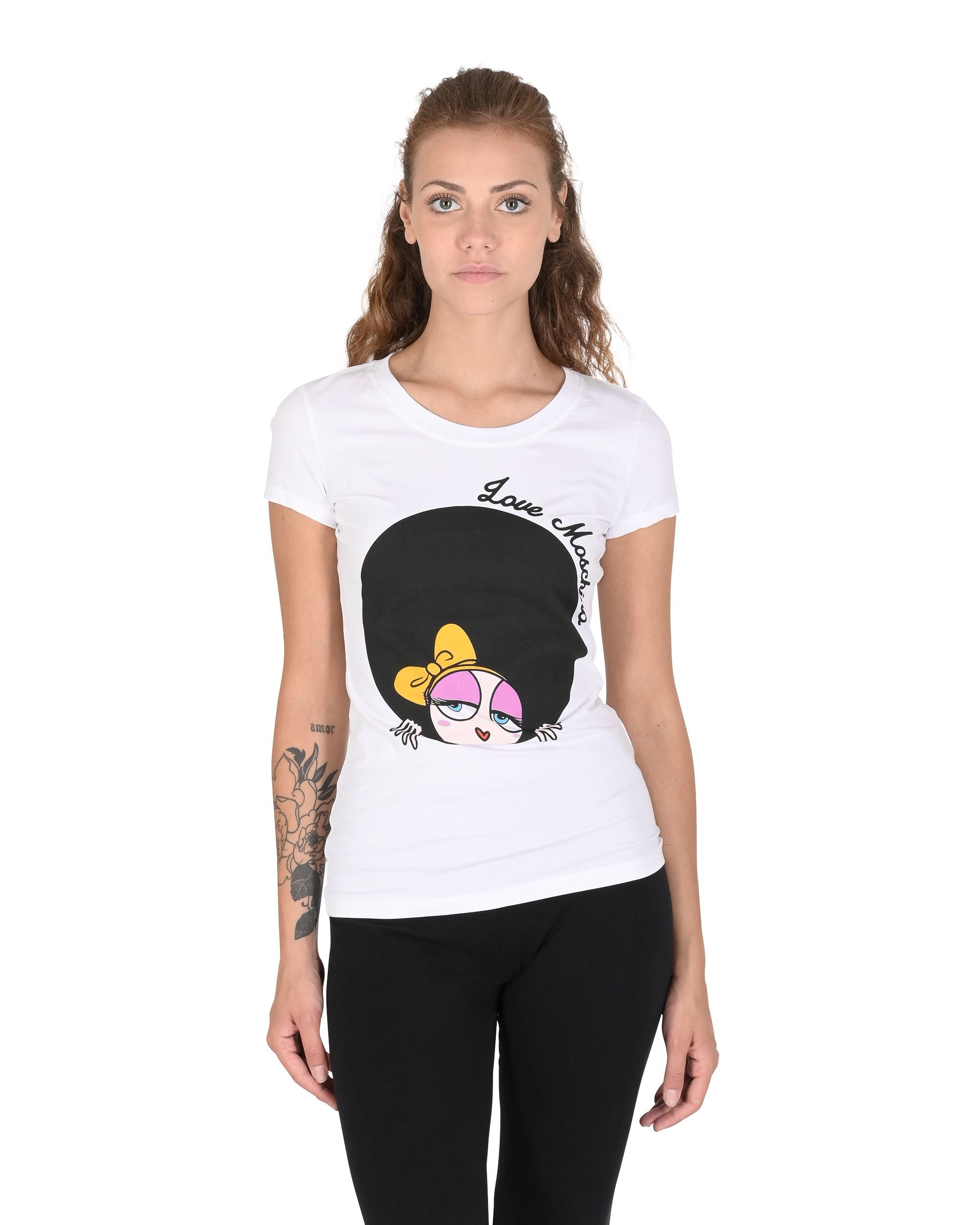 T-shirt da donna Love Moschino W 4 B19 4Z E 2065 A00 BIANCO OTTICO