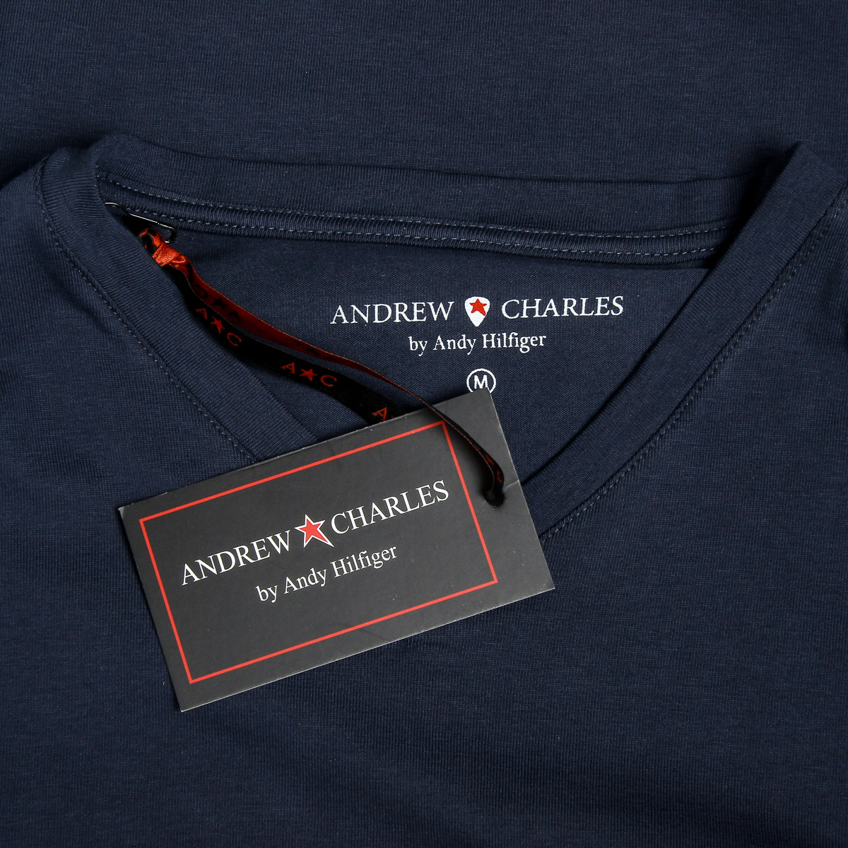 Andrew Charles Maglietta da uomo a maniche corte con scollo a V blu KENAN