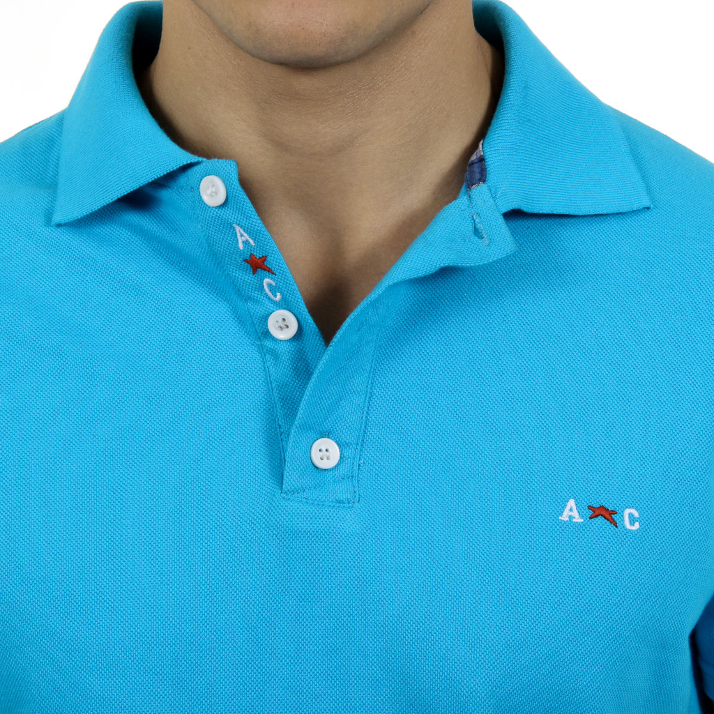 Andrew Charles Polo da uomo a maniche corte azzurro SEFU