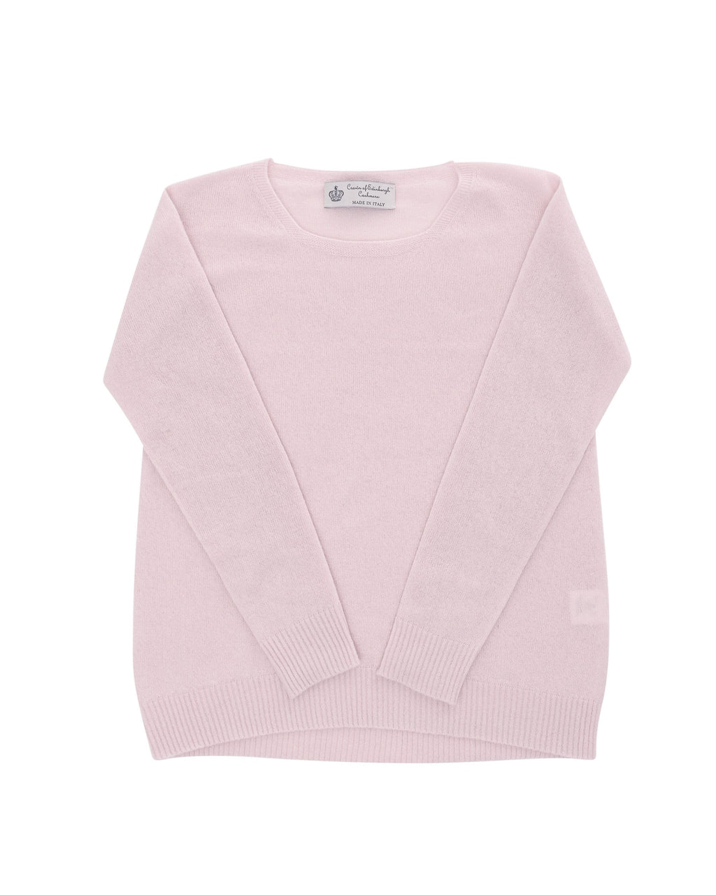 Maglione da donna in cashmere con scollo quadrato Crown of Edinburgh COE 006 ROSA CIPRIA