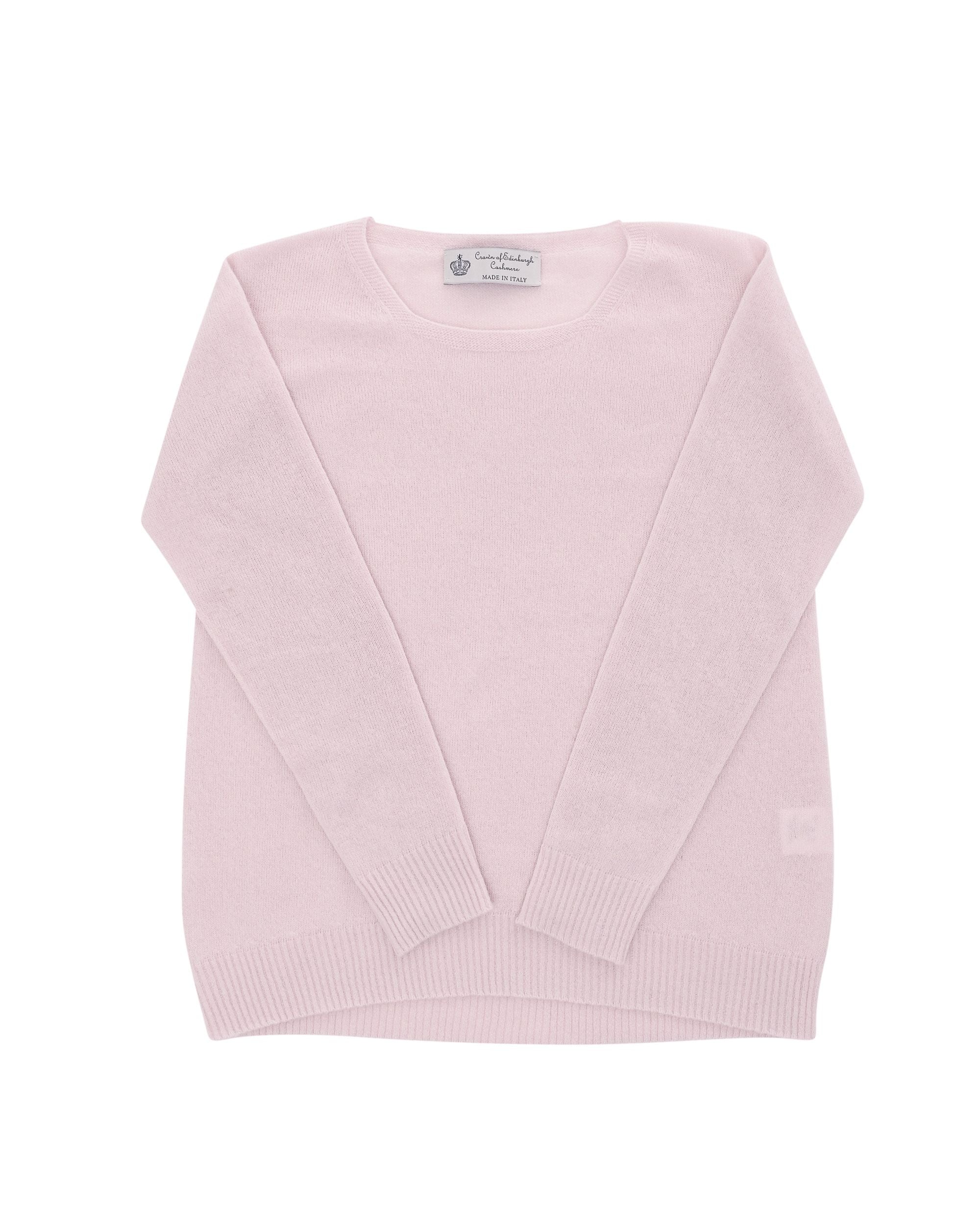Maglione da donna in cashmere con scollo quadrato Crown of Edinburgh COE 006 ROSA CIPRIA