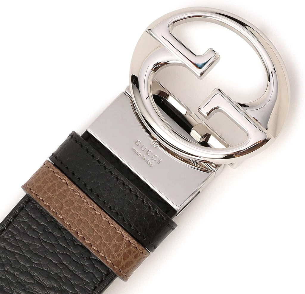 Cintura reversibile Gucci da uomo in pelle nera marrone chiaro