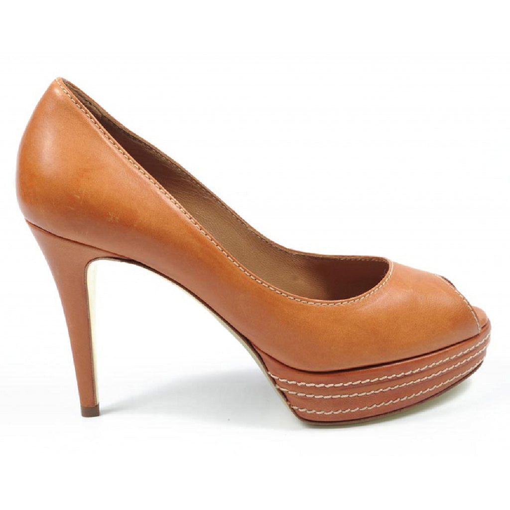 Décolleté donna Sebastian Milano punta aperta S4370 VAC CAMMELLO