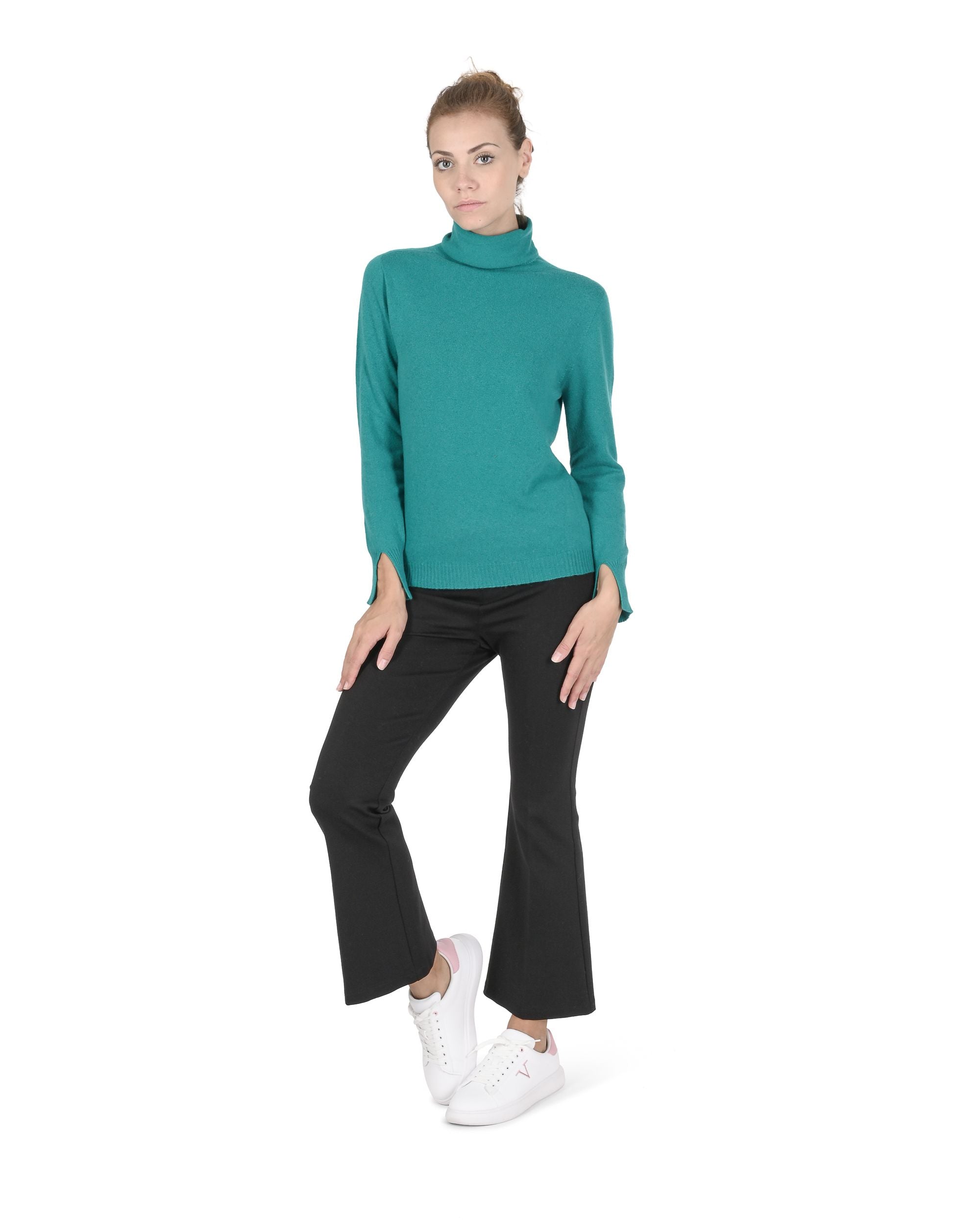 Maglione dolcevita da donna in cashmere Crown of Edinburgh COE 0023 JADE