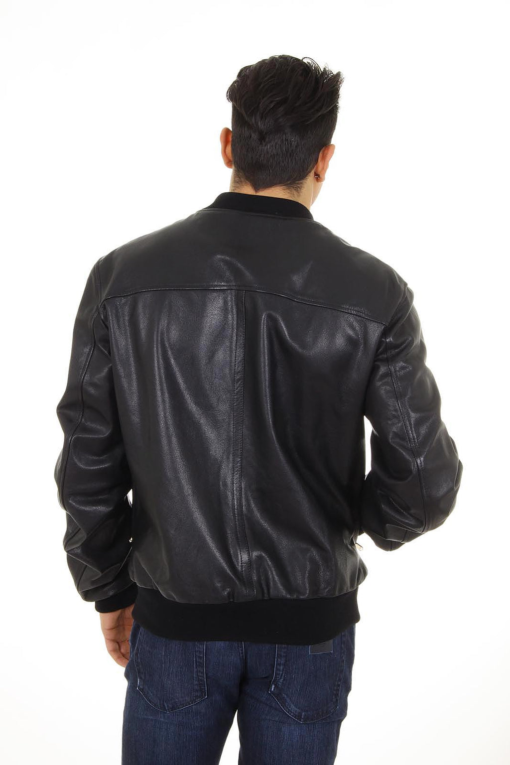 Giacca in pelle da uomo Dolce & Gabbana G9BN9L FUL1R N0000