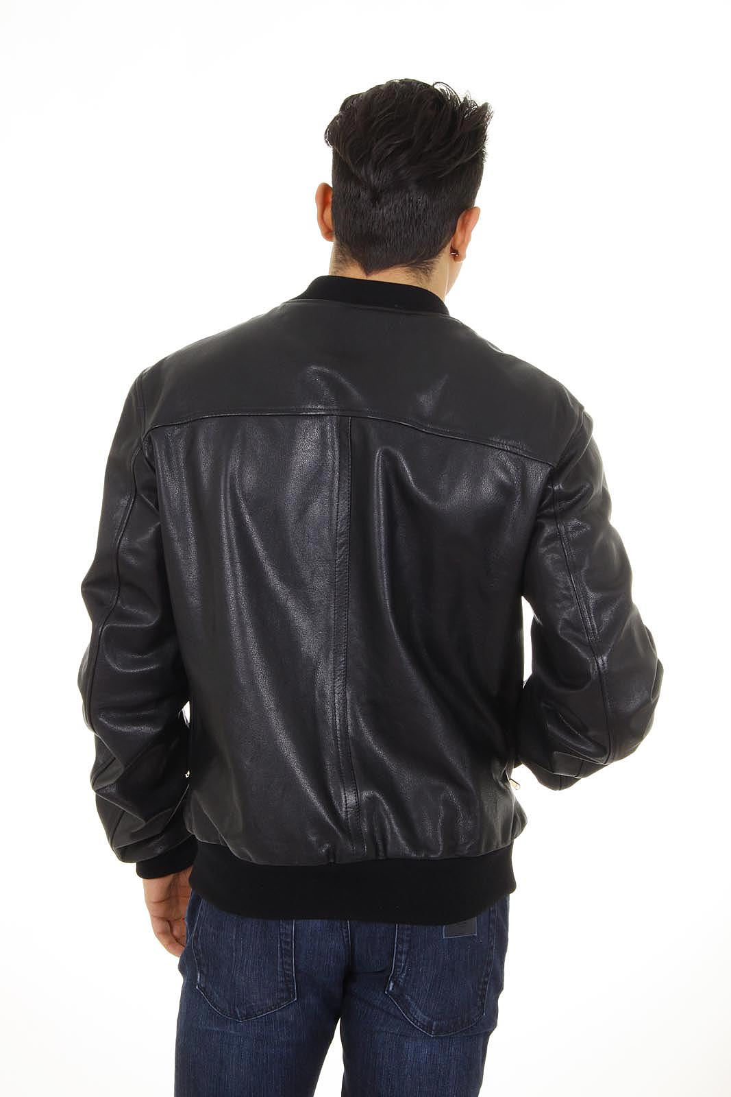 Giacca in pelle da uomo Dolce & Gabbana G9BN9L FUL1R N0000