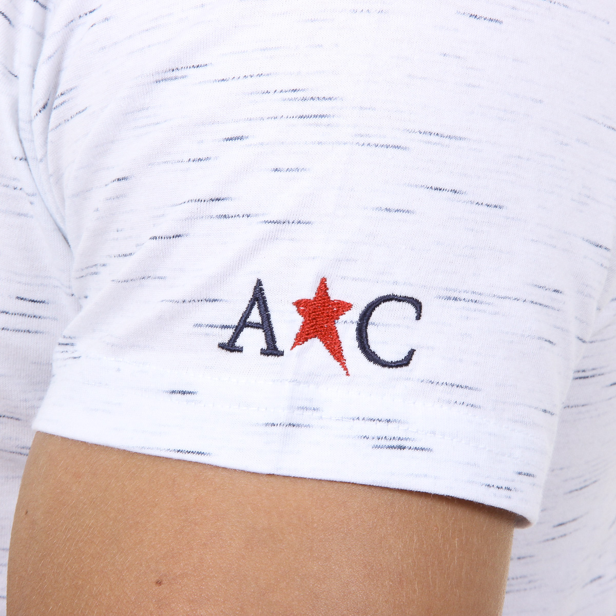 Andrew Charles T-shirt da uomo a maniche corte con scollo rotondo, bianca DYLAN