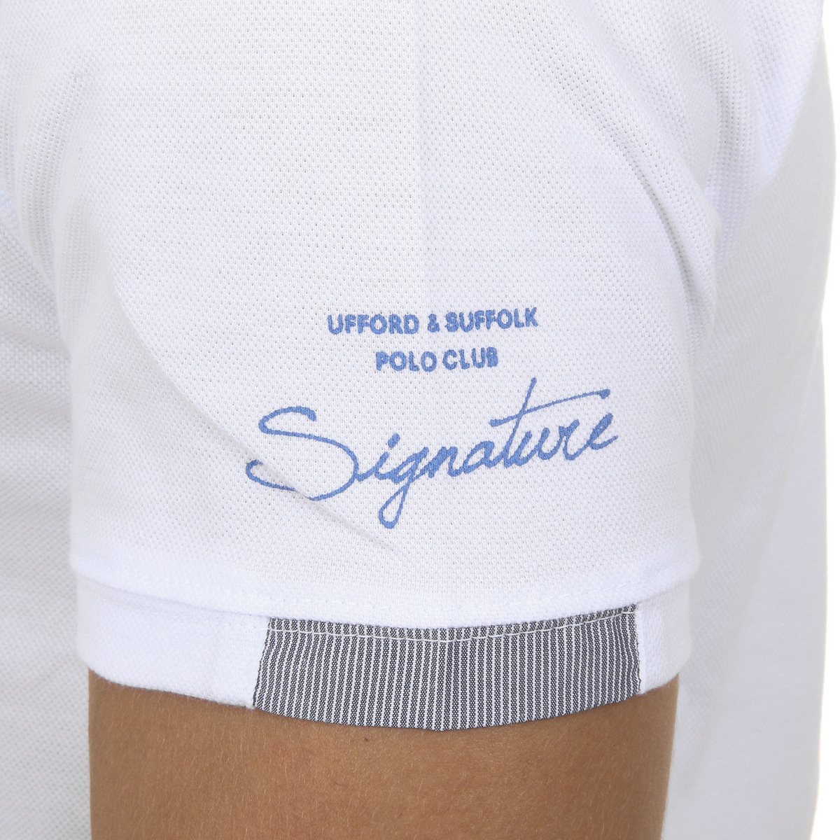 Polo da uomo a maniche corte Ufford & Suffolk Polo Club US025 BIANCO