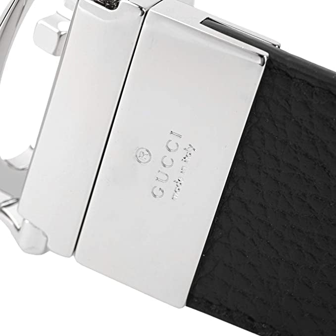 Cintura reversibile Gucci da uomo in pelle nera marrone scuro