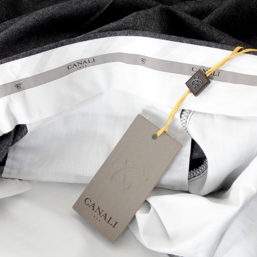 Pantaloni da uomo Canali grigio scuro