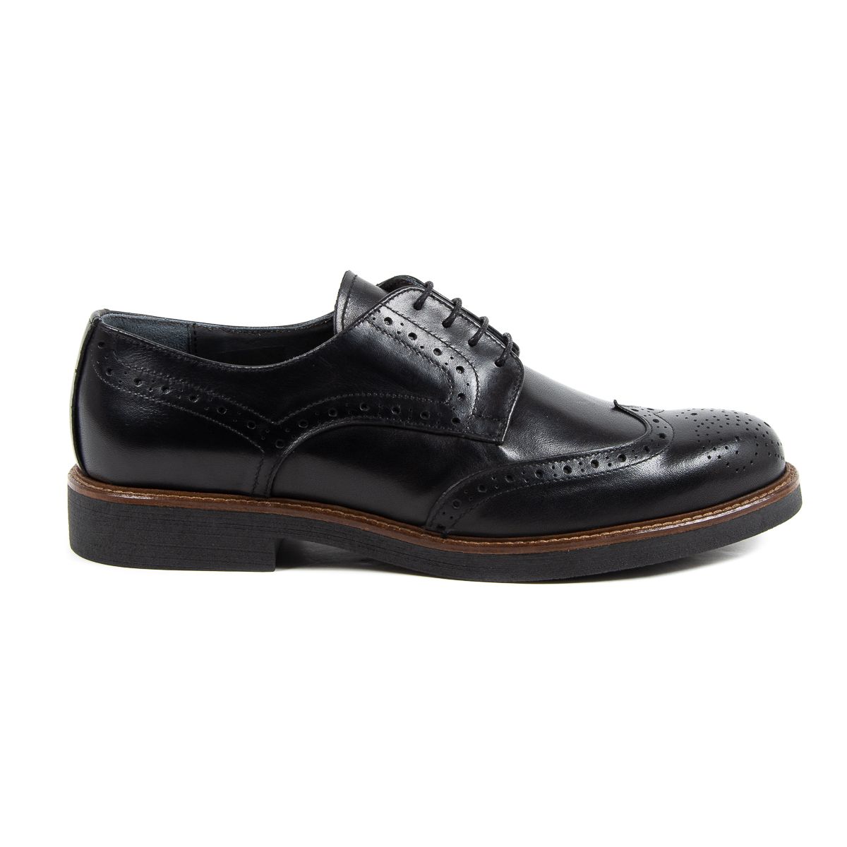 V 1969 Italia Scarpa Brogue da Uomo Nera VINCENT