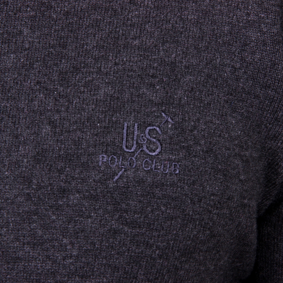 Maglione da uomo Ufford & Suffolk Polo Club a maniche lunghe con scollo rotondo PULLRUS100 ANTRACITE
