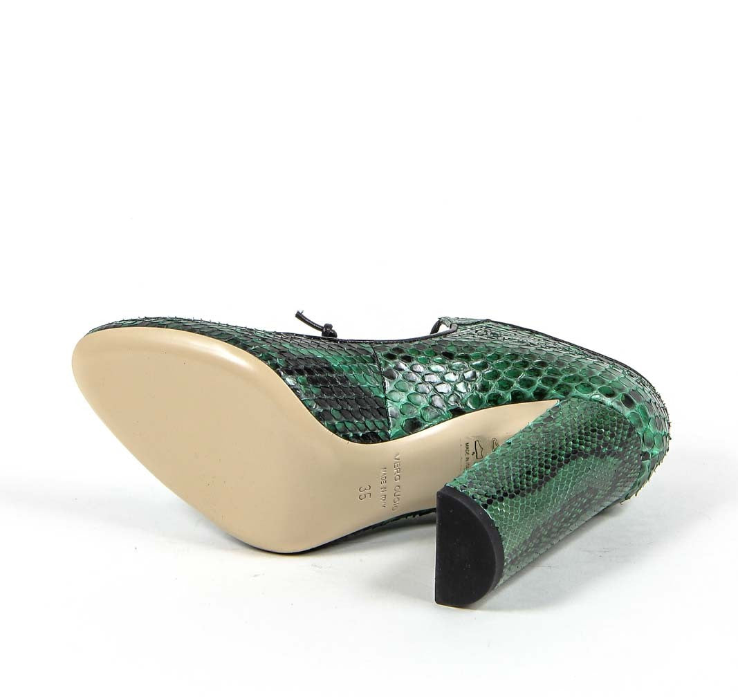 Décolleté con lacci da donna V 1969 Italia 3111302 PITONE VERDE