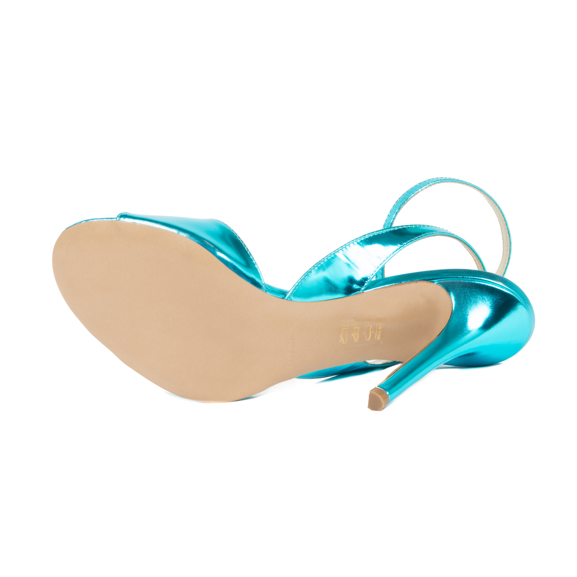 Sandalo Donna V1969 Italia con cinturino alla caviglia Azzurro 302 SPECCHIO AZZURRO