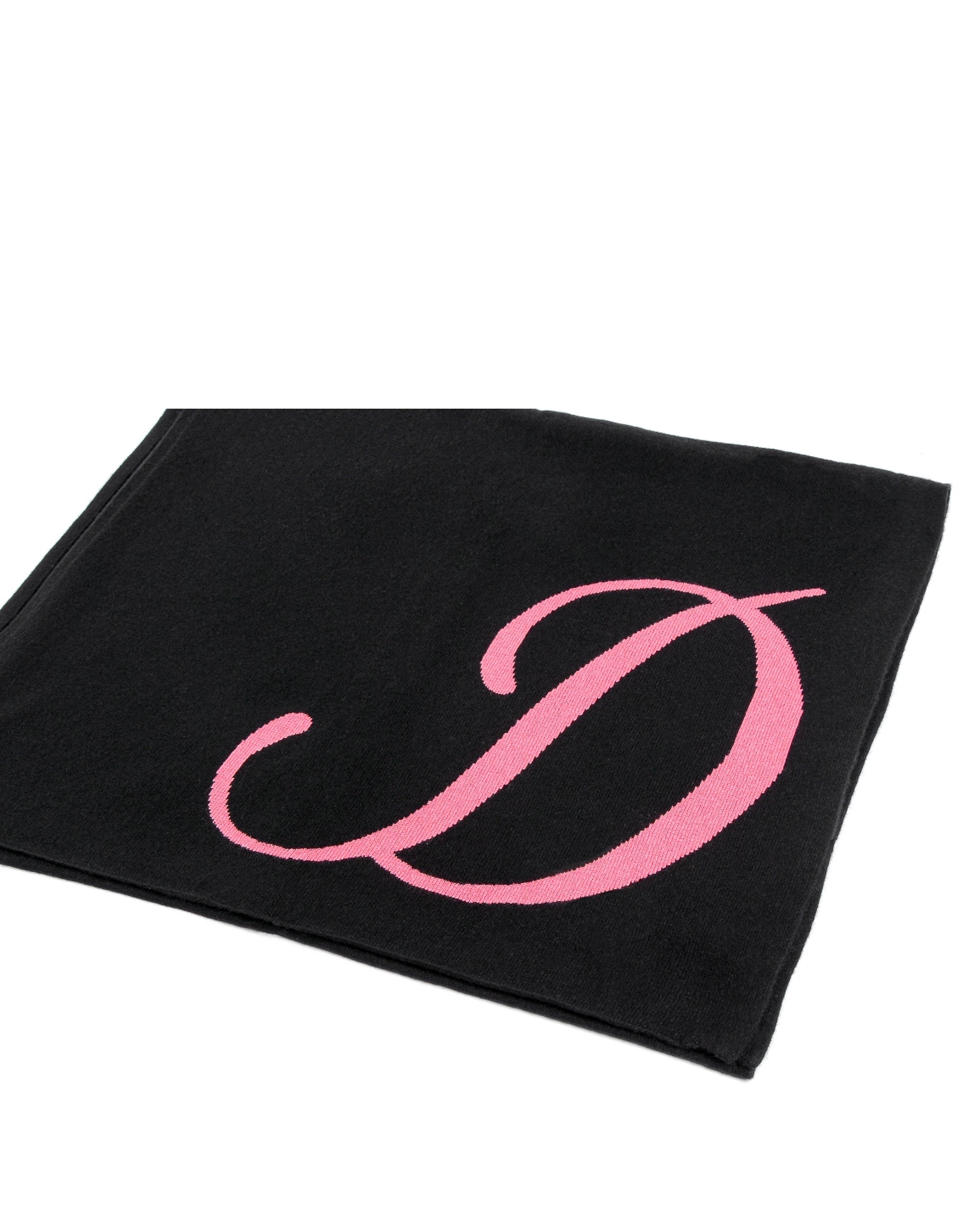 Sciarpa in cashmere con monogramma - Nero