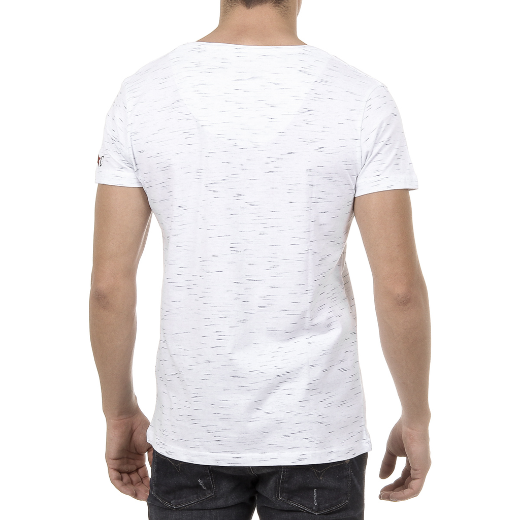 Andrew Charles T-shirt da uomo a maniche corte con scollo a V bianca AARON