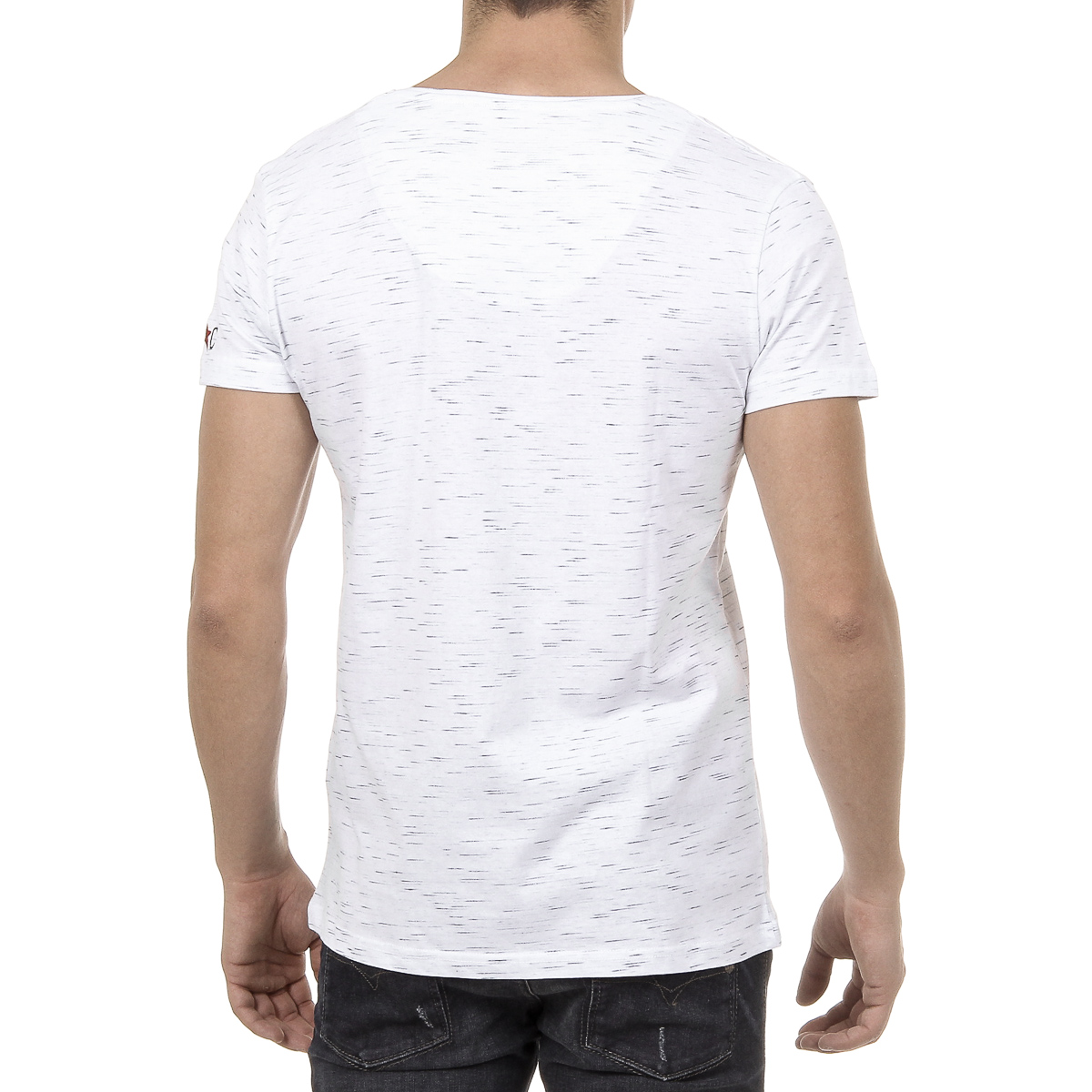 Andrew Charles T-shirt da uomo a maniche corte con scollo a V bianca AARON