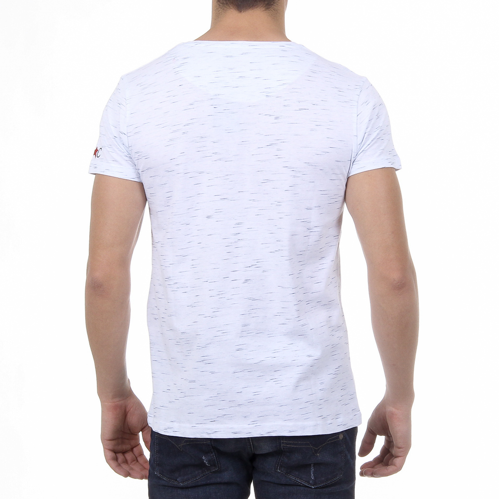 Andrew Charles T-shirt da uomo a maniche corte con scollo rotondo, bianca DYLAN