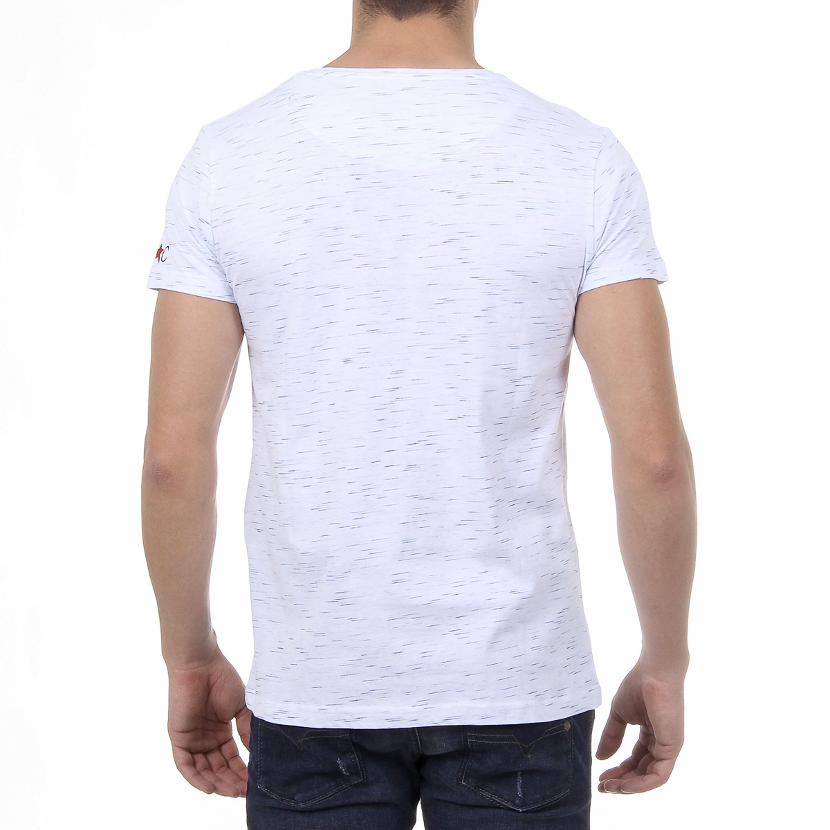 Andrew Charles T-shirt da uomo a maniche corte con scollo rotondo, bianca DYLAN