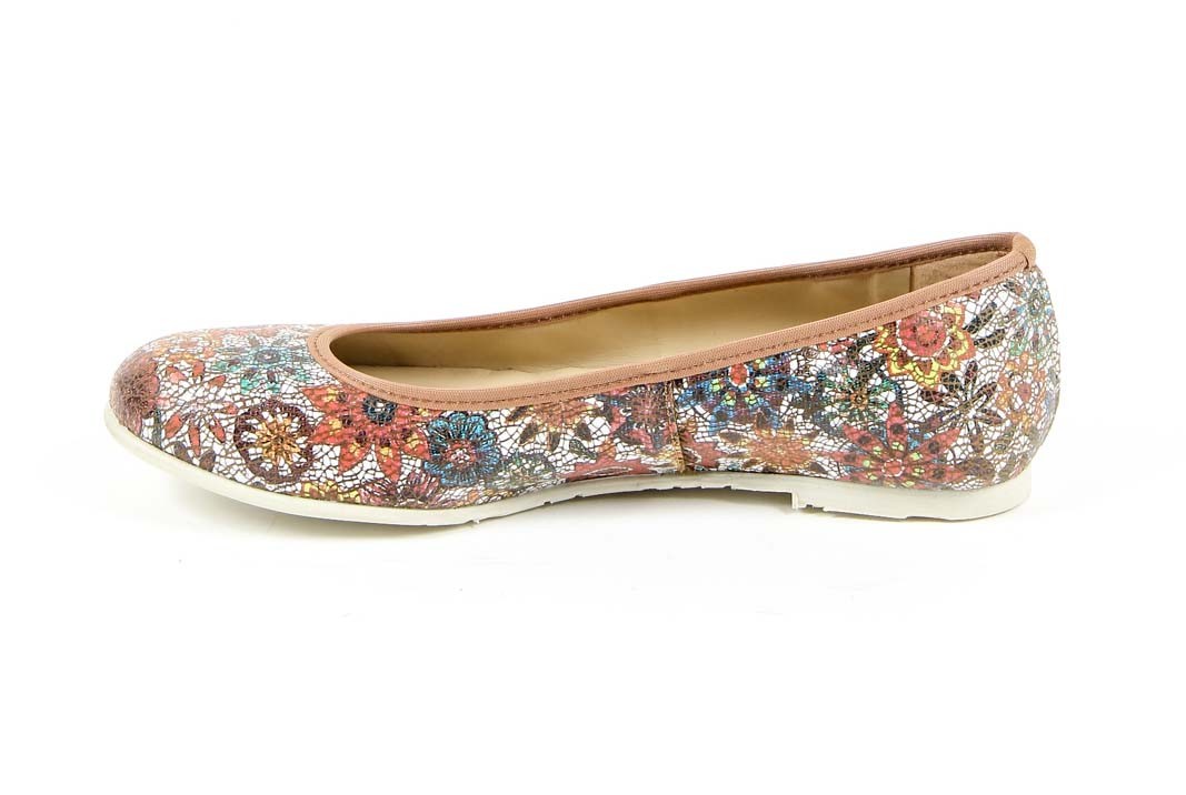 V 1969 Italia Ballerina da donna E08 FIORE CUOIO