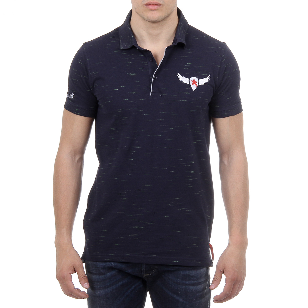 Andrew Charles Polo da uomo a maniche corte blu scuro THOMAS