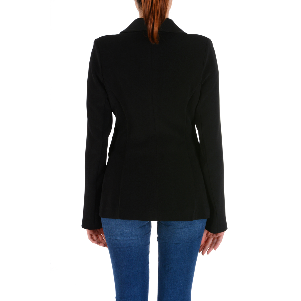 V 1969 Italia Giacca da donna a maniche lunghe nera TESS