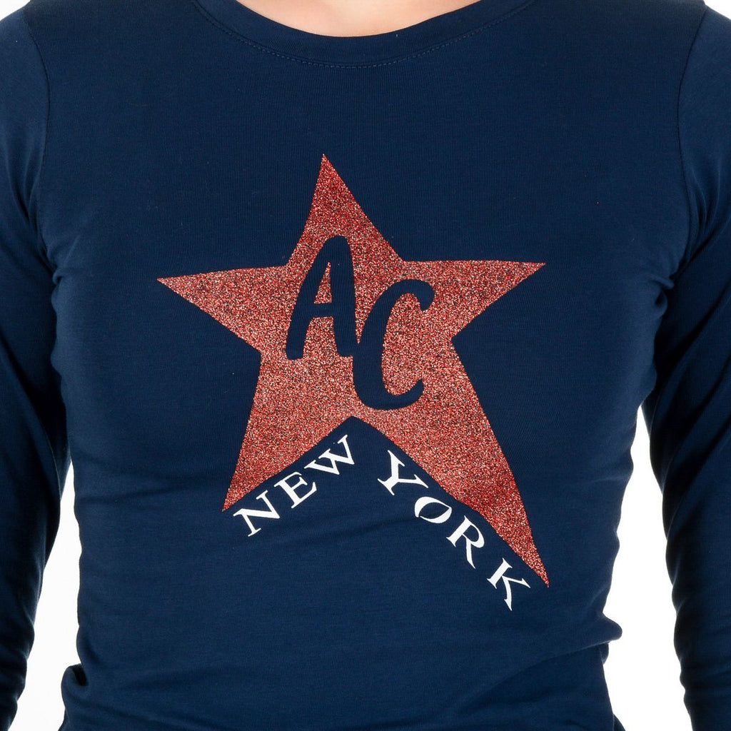 Andrew Charles By Andy Hilfiger T-shirt da donna LS TS602 031002 PHENIX NAVY S8