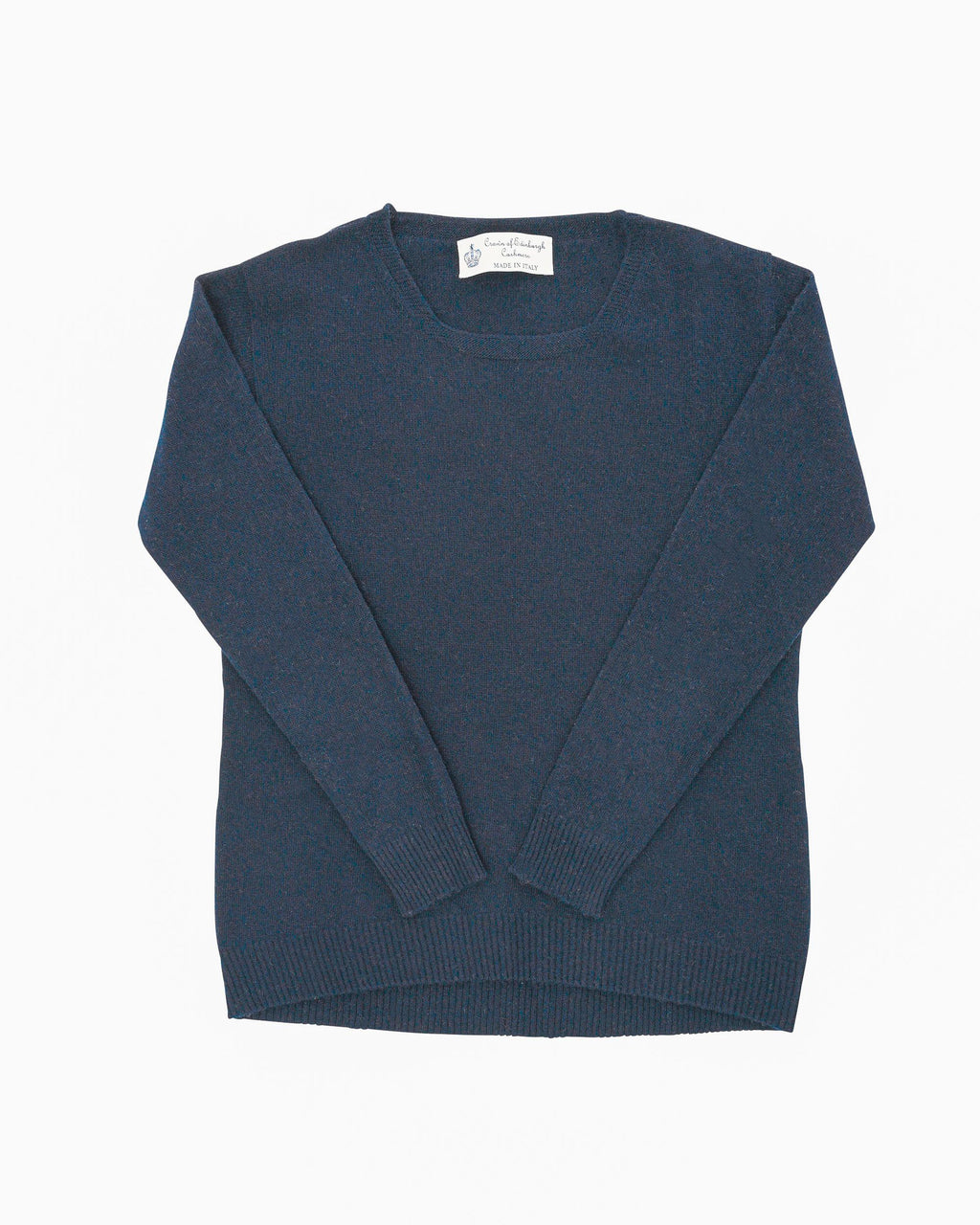 Maglione da donna in cashmere con scollo quadrato Crown of Edinburgh COE 006 BLU NAVY