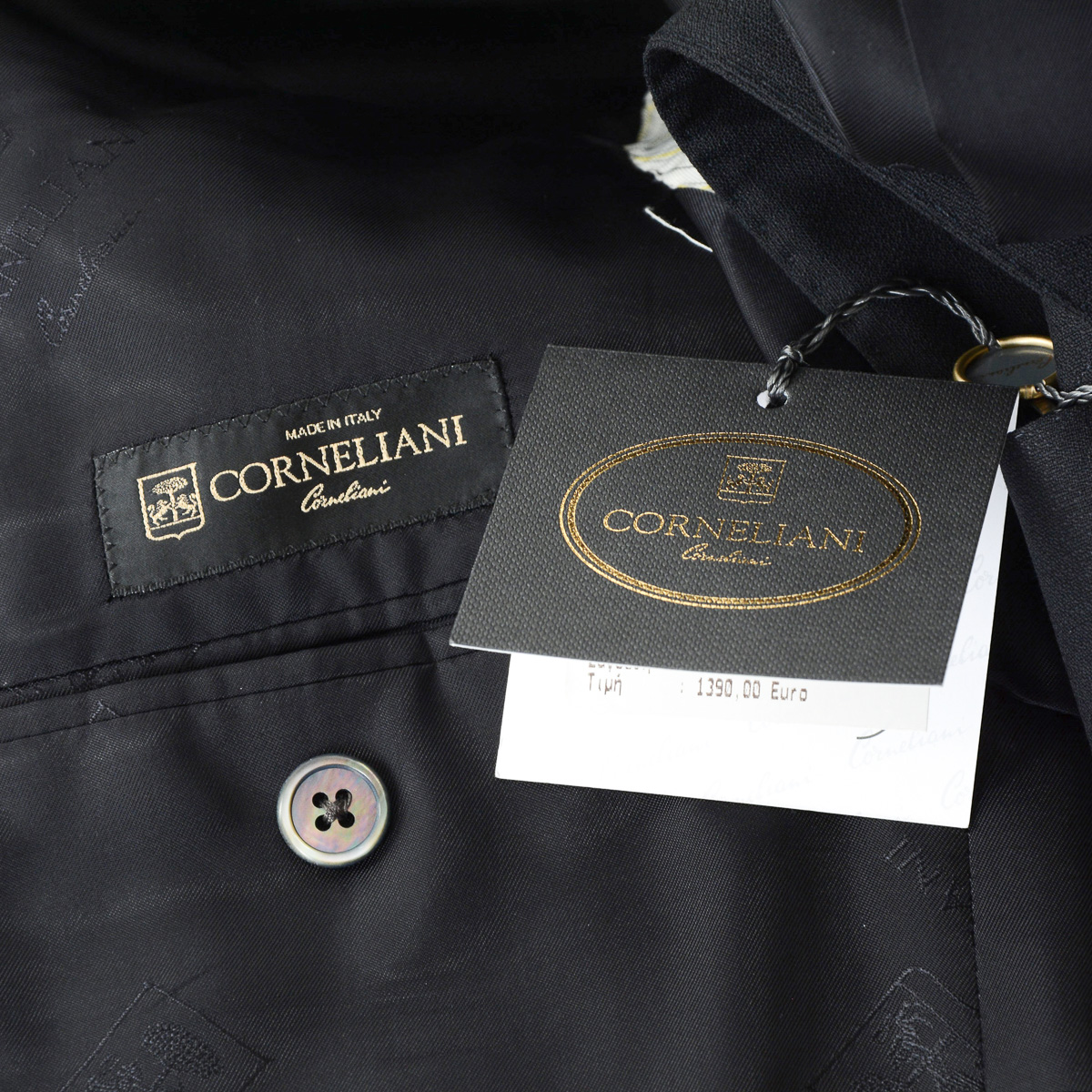 Corneliani Abito da uomo a maniche lunghe grigio scuro Super 130's