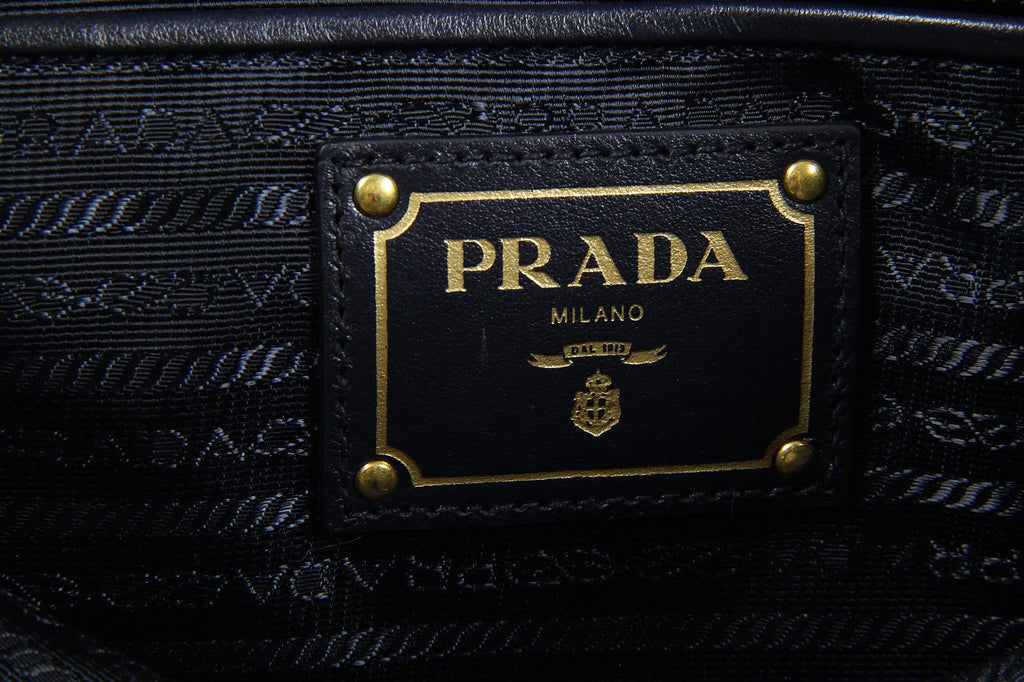 Borsa tote Prada BN1902 Blu Tessuto Soft Calf