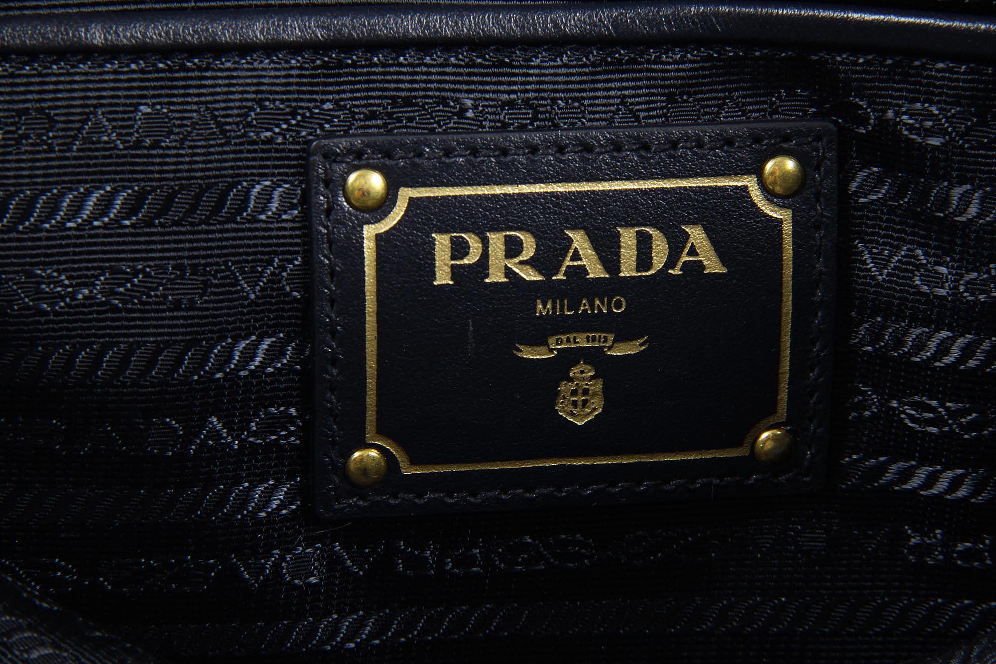Borsa tote Prada BN1902 Blu Tessuto Soft Calf