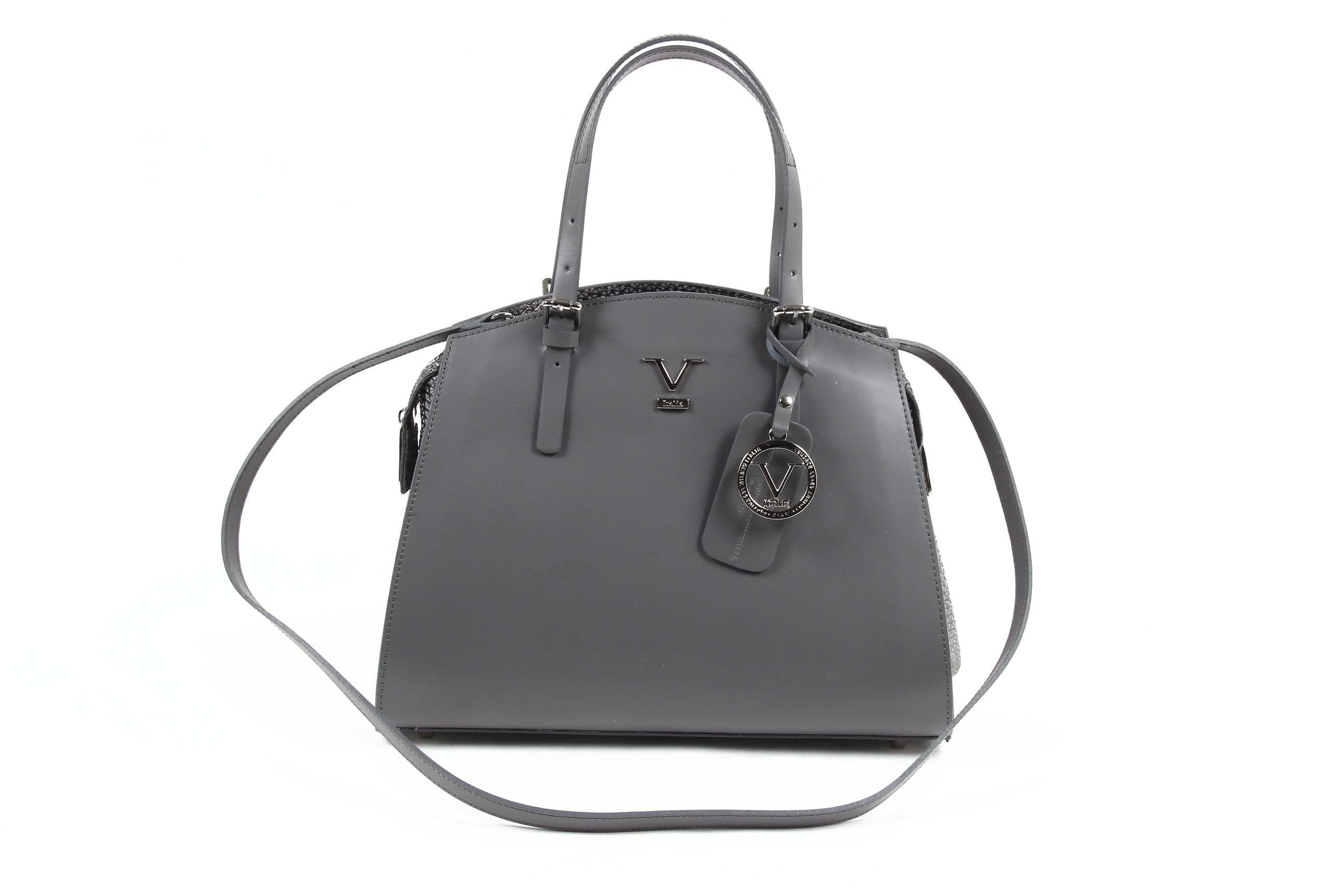 Borsa da donna V 1969 Italia V016-S RUGA STAMPATO GRIGIO