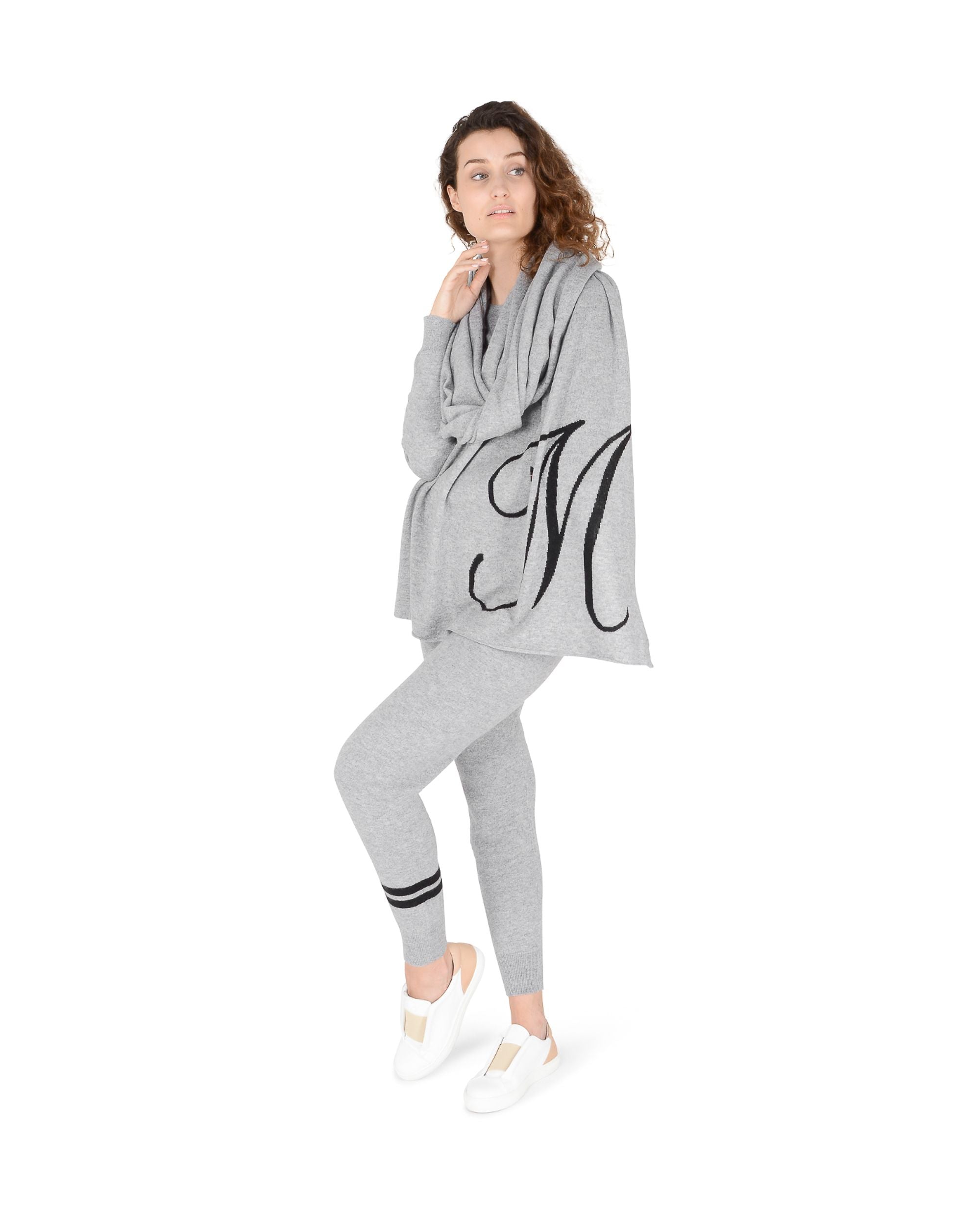 Sciarpa monogrammata Dee Ocleppo DEAN VILLAGE GREY M
