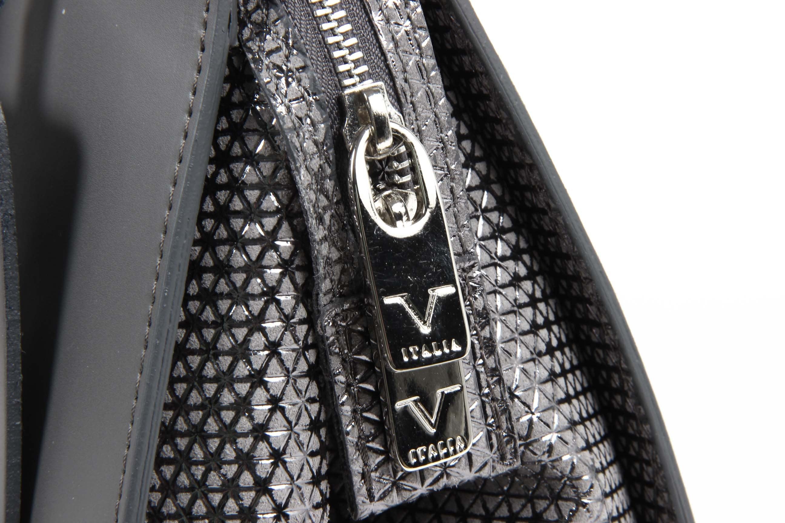 Borsa da donna V 1969 Italia V016-S RUGA STAMPATO GRIGIO