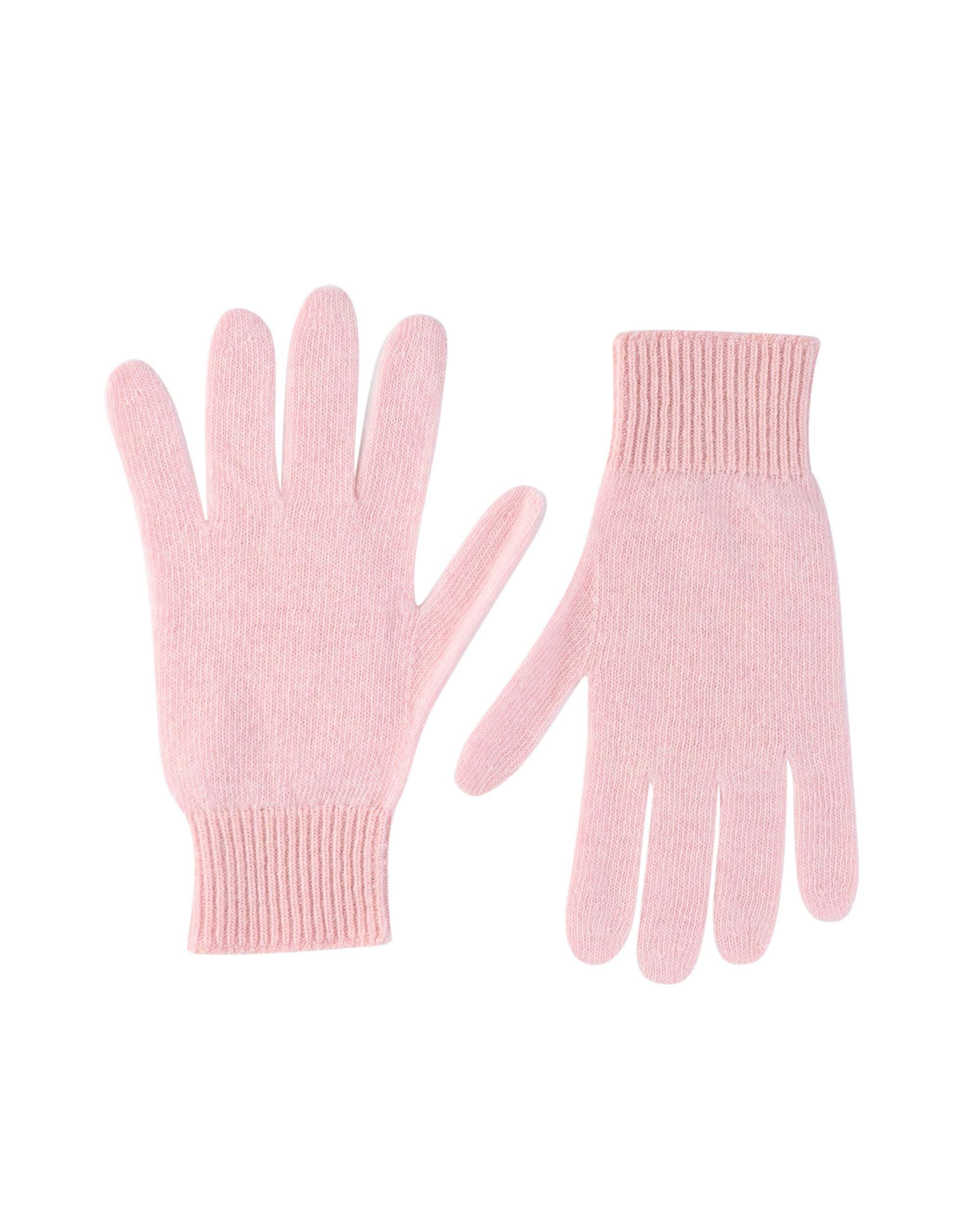Guanti corti da donna in cashmere Crown of Edinburgh COE 001 ROSA