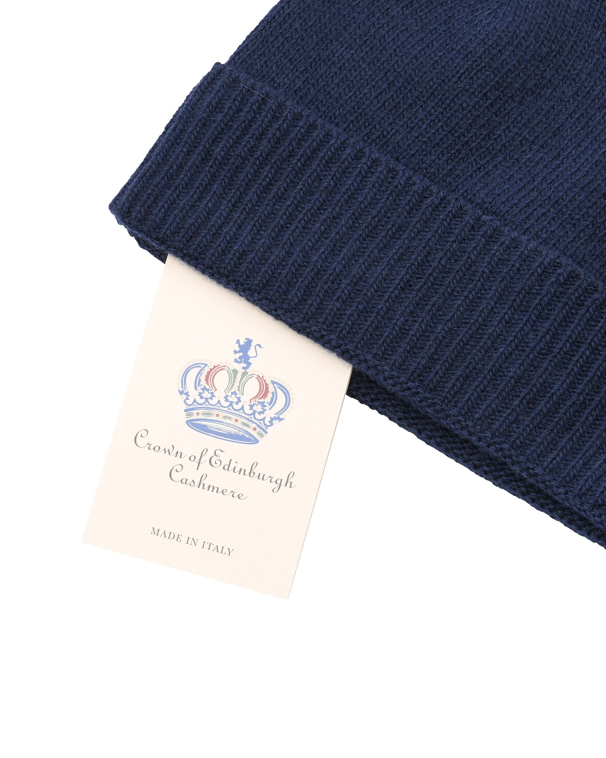 Berretto classico da donna in cashmere Crown of Edinburgh COE 004 BLU