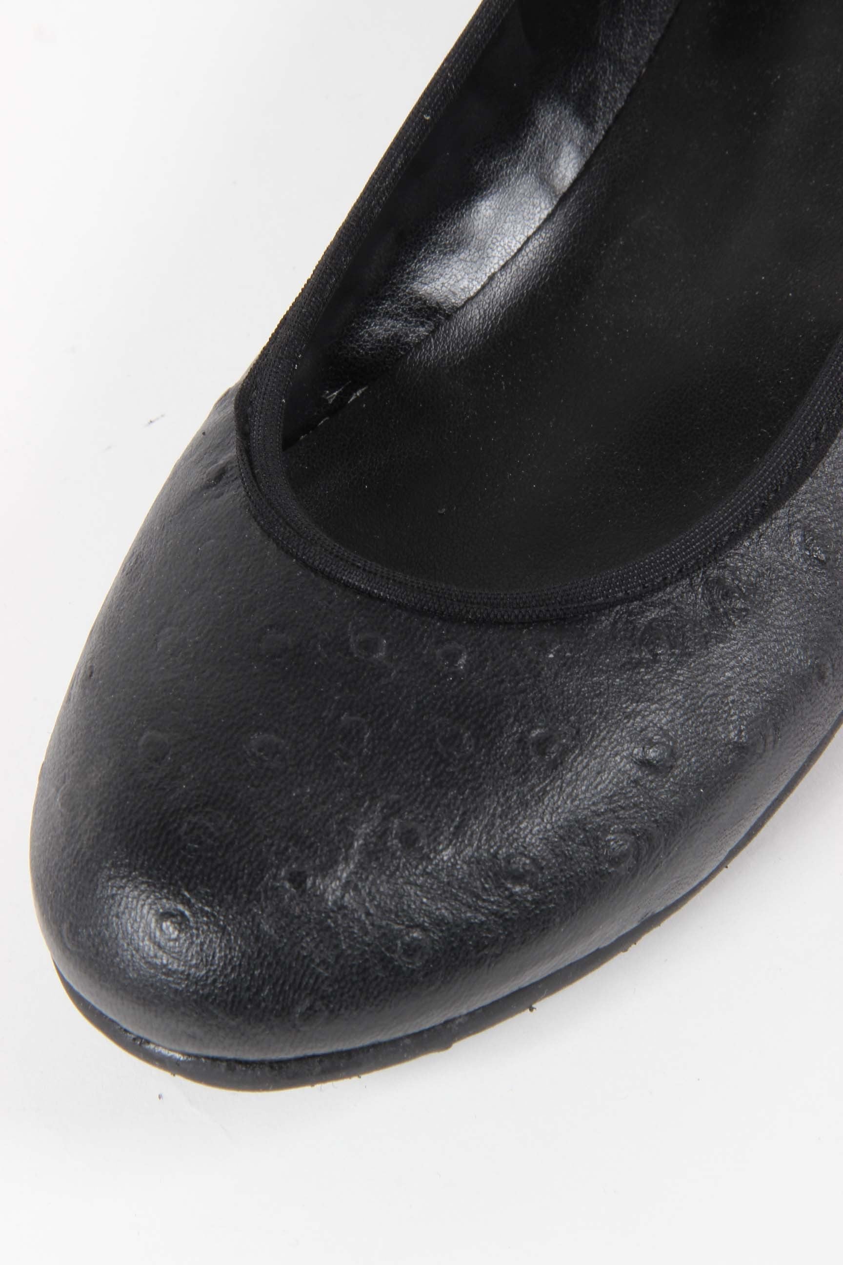 V 1969 Italia Ballerina da donna E08 TESSUTO NERO