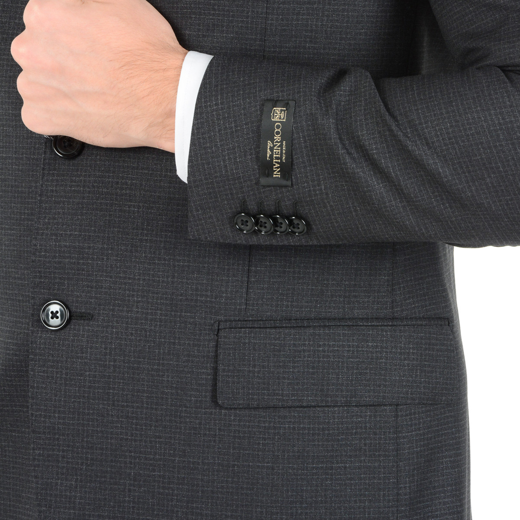 Corneliani Abito da uomo a maniche lunghe grigio scuro Super 130's