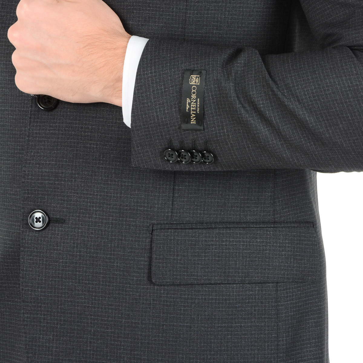 Corneliani Abito da uomo a maniche lunghe grigio scuro Super 130's
